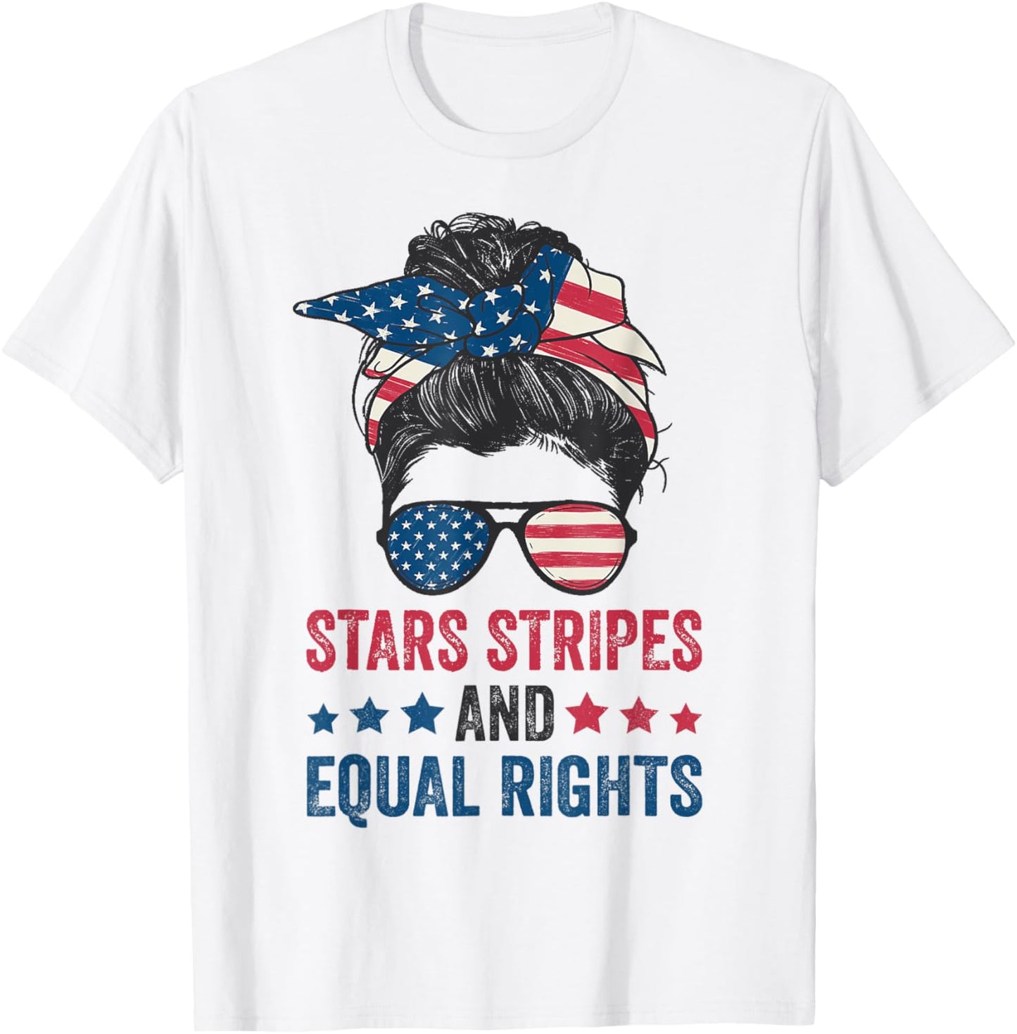 Stars Stripes And Equal Rights 4th Of July Women's Rights T-shirt