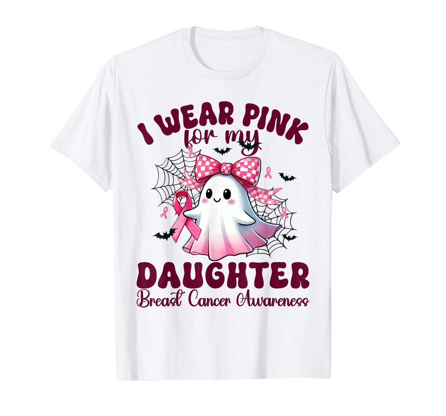 I Wear Pink for Daughter Breast Cancer Awareness halloween T-Shirt