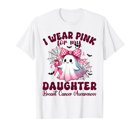 I Wear Pink for Daughter Breast Cancer Awareness halloween T-Shirt