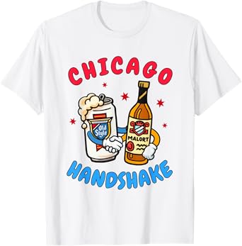 Chicago Illinois Chicago Handshake Chicago Beer Lover Malort T-Shirt