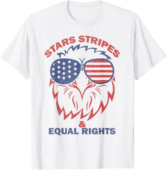 Stars Stripes And Equal Rights Eagle USA Flag 4th Of July T-Shirt