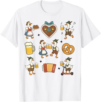 Funny Oktoberfest German Silly Goose Beer Drinking Party T-Shirt