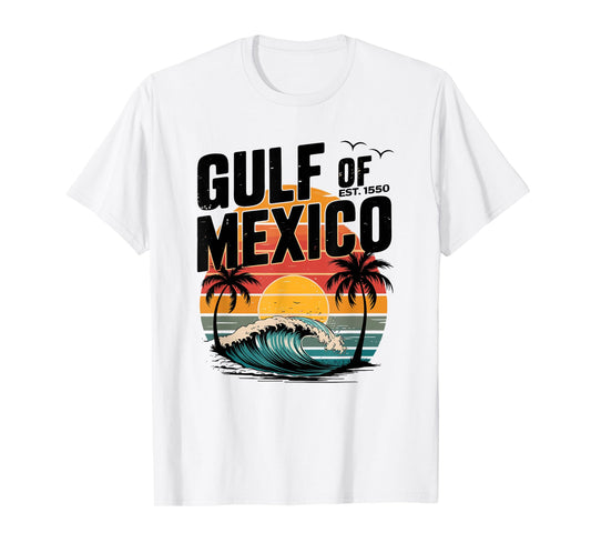 Retro Vintage Beach the Gulf of Mexico Women Men Est 1550 T-Shirt