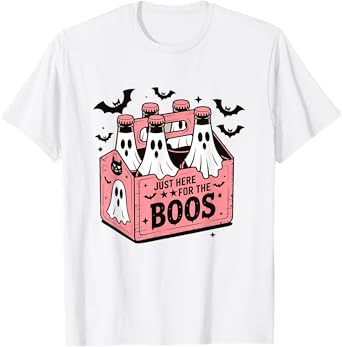 I'm Just Here for The Boos Ghost Drink Halloween Booze Ghost T-Shirt