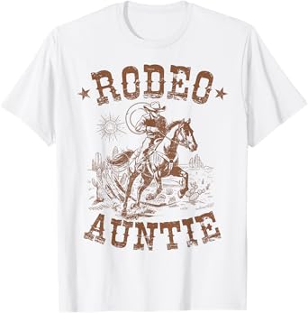 Rodeo Auntie Western Cowboy Family Matching Mother's Day T-Shirt