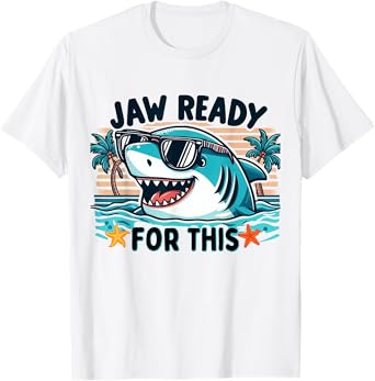 Jaw Ready For This Funny Shark Lover Pun Ocean Wildlife T-Shirt