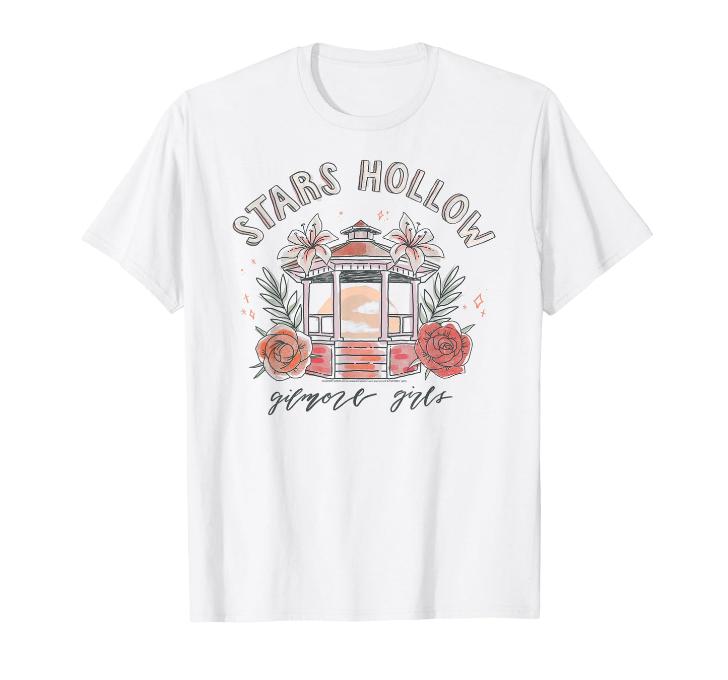 Gilmore Girls Stars Hollow Watercolor Gazebo TV Show T-Shirt