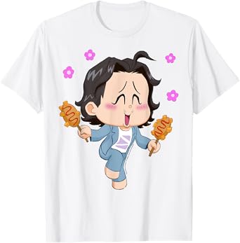 Kpop Demon Hunters Chibi Bobby Enjoying Corn Dogs T-Shirt