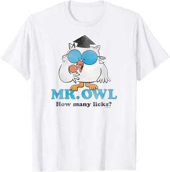Tootsie Pops Mr. Owl How Many Licks? Sucker Candy T-Shirt