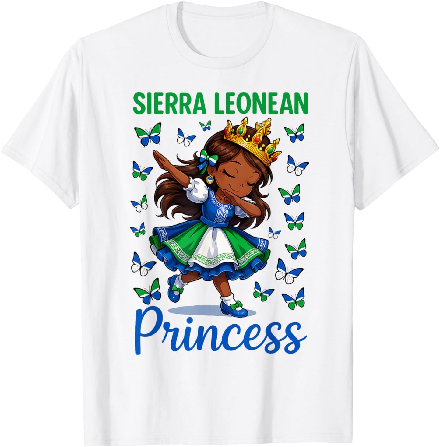 Sierra Leonean Princess Girl National Costume Dab for Girls T-Shirt
