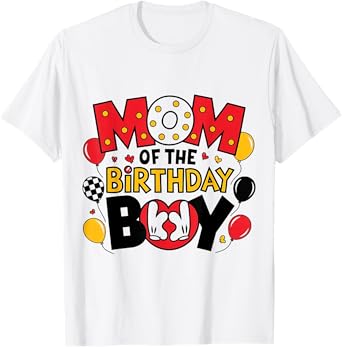 Mom Of The Birthday Boy Shirt Family Matching Mom Son Bday T-Shirt
