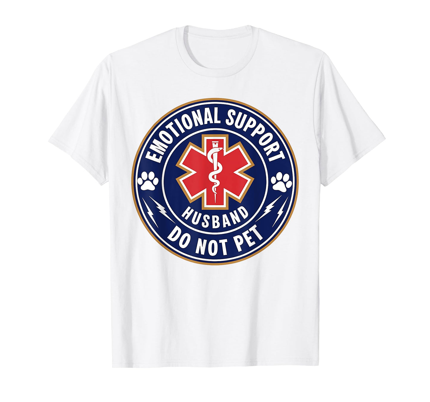 Emotional Support Husband Do Not Pet Service Dog Love Humor T-Shirt