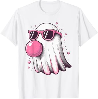 Ghost Bubble Gum Sunglasses Happy Halloween Boo Men Women T-Shirt