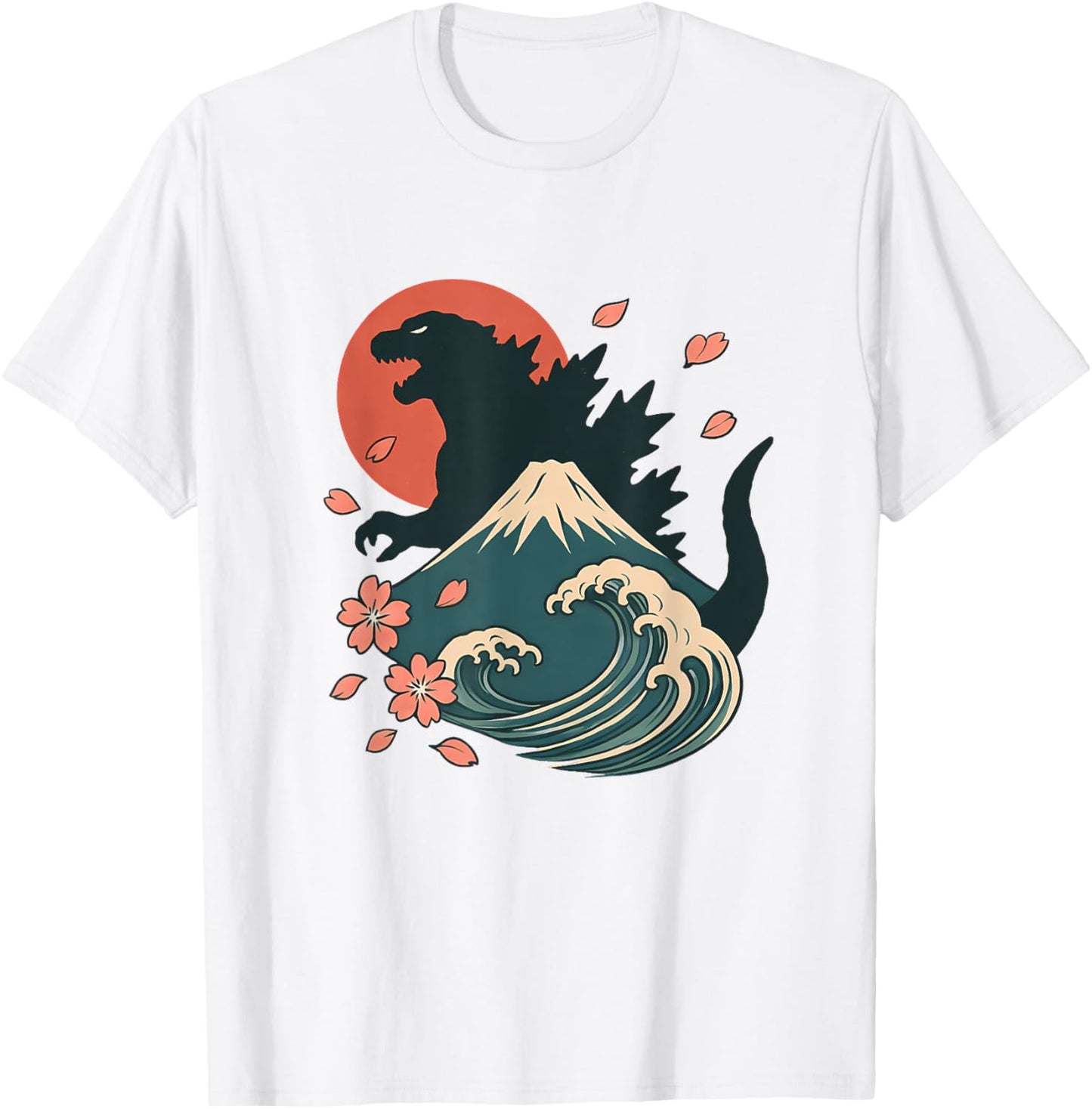 Nostalgic Japanese Retro Cinema Monster Ink Illustration T-Shirt