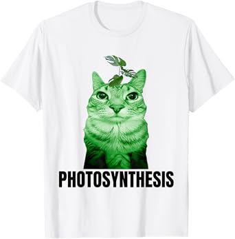 funny photosythesis plant cat meme gen z brainrot humor T-Shirt for Men Women