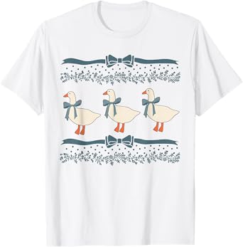 1980s Blue Ribbon Goose With Hearts T-Shirt