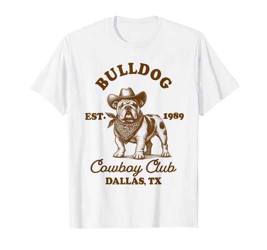 English Bulldog Mom Western Howdy Bulldog Cowboys Club T-Shirt