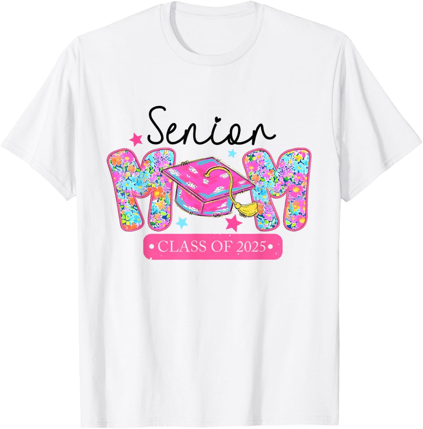 Senior Mom Class Of 2025 Coquette Bow Graduation T-Shirt