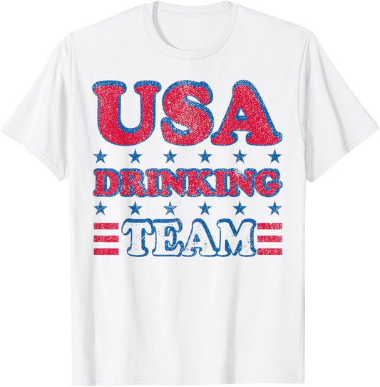 USA Drinking Team 4th of July Independence Day Drunk Funny T-Shirt