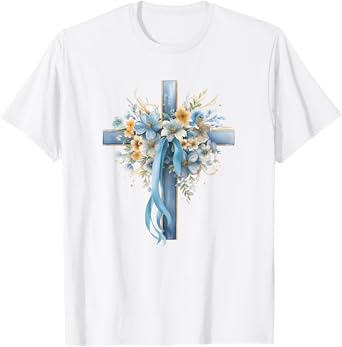 Cottagecore Accessories For Christian Women Floral Cross T-Shirt
