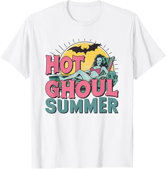 Hot Ghoul Summer Spooky Retro Zombie Pin-Up Halloween T-Shirt