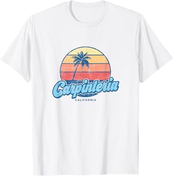 Vintage Carpinteria California CA Classic 70s Retro Surfer T-Shirt