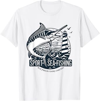 (Vintage) - Blue Marlin Sport Fishing T Shirt