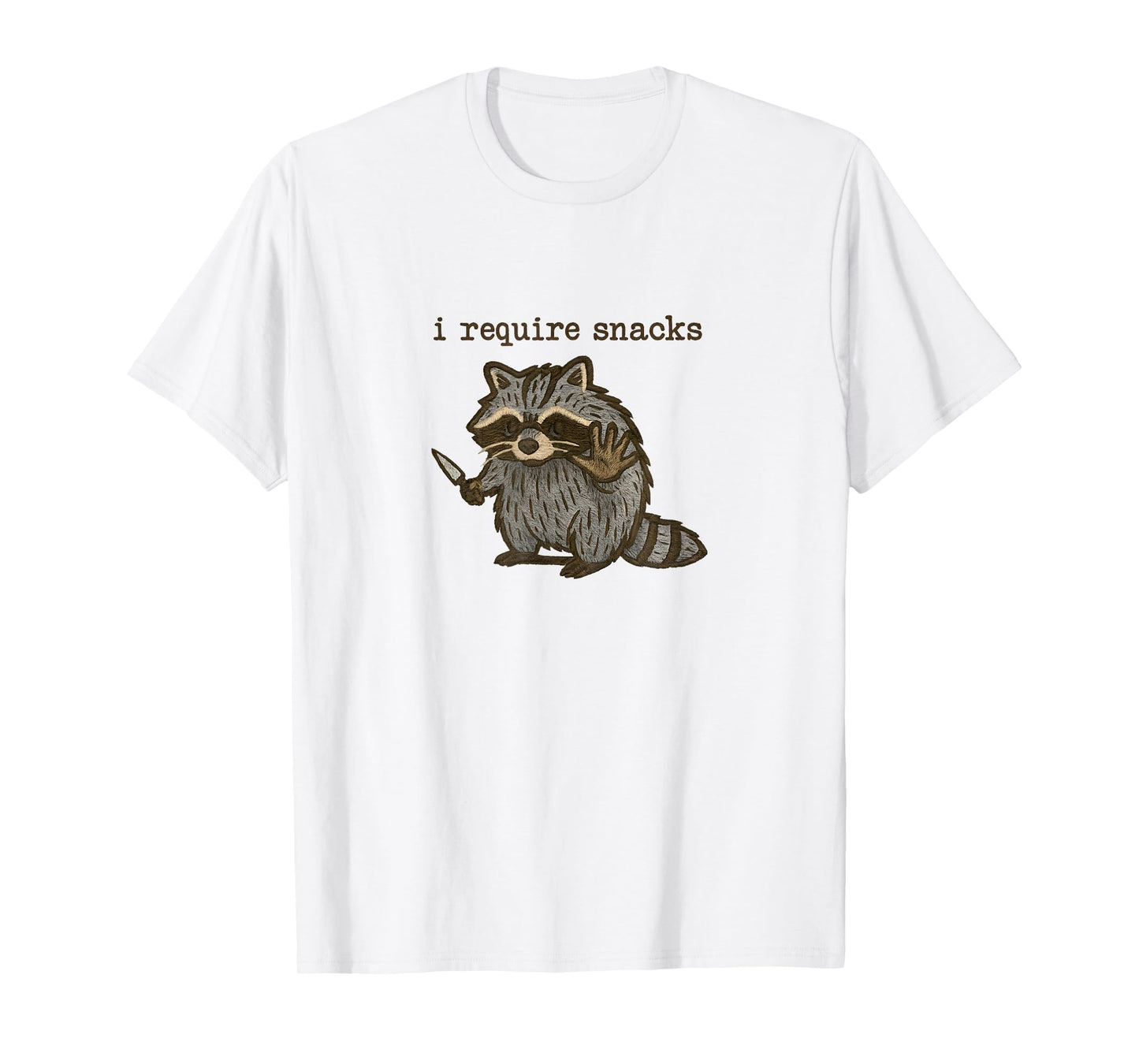 I Require Snacks Raccoon Funny Raccoon Snacks T-Shirt