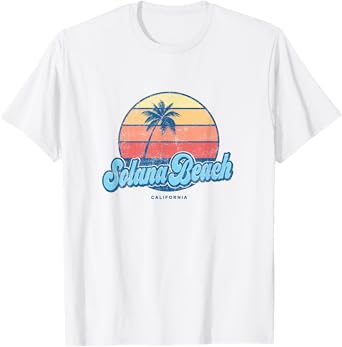 Vintage Solana Beach California CA Classic 70s Retro Surfer T-Shirt