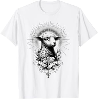 Agnus Dei Lamb God Men Women Catholic Christian Jesus Tattoo T-Shirt