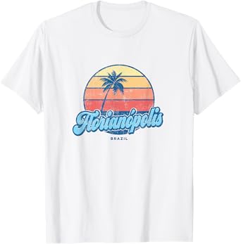 Vintage Florianopolis Brazil Classic 70s Retro Surfer T-Shirt