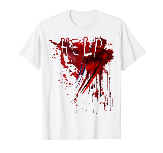 Bloody Shirt Help Blood Splatter Halloween Blood Stained T-Shirt