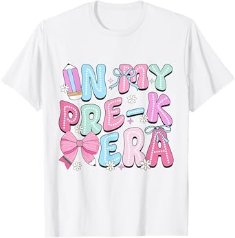 In My Pre-K Era Teacher Girl Kid Bow Back To School Prek T-Shirt