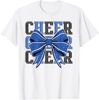 Coquette Cheer Shirt Blue Team Sport Cheerleading T-Shirt