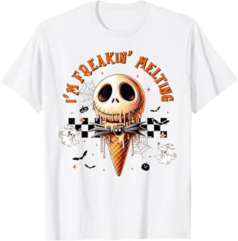 Vintage Im Freaking-Melting Ice Cream Halloween Spooky Ghost T-Shirt