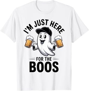 I'm Just Here for The Boos Funny Halloween Party Ghost T-Shirt