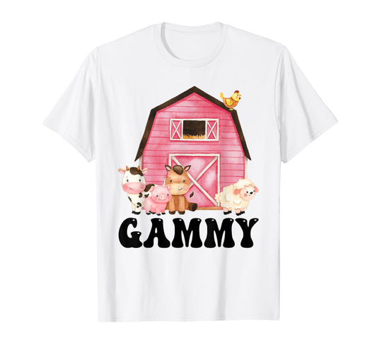 Funny Gammy Farm Animals Birthday Theme Matching Family T-Shirt