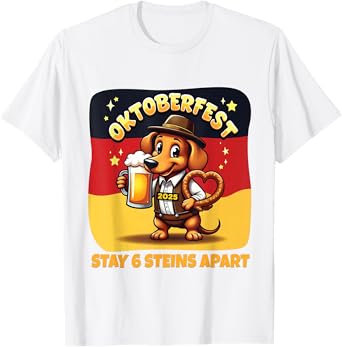 Oktoberfest 2025 6 Stein Apart Beer October Funny Drinking T-Shirt