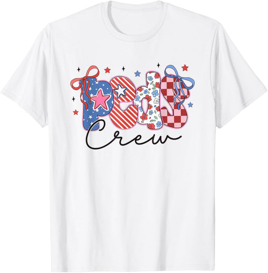 Peds Crew Retro 4th Of July Pediatric Nurse Independence Day T-shirt