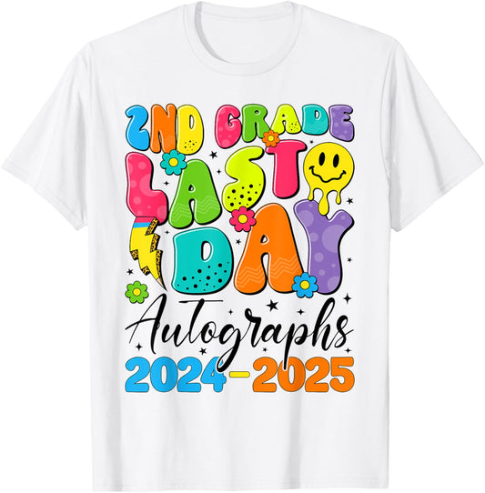2025 Last Day 2nd Grade Autograph Graduation Tee by TeeBrew