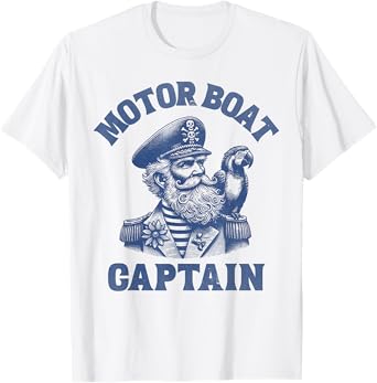 Motor Boat Captain Funny Nautical Vintage T-Shirt