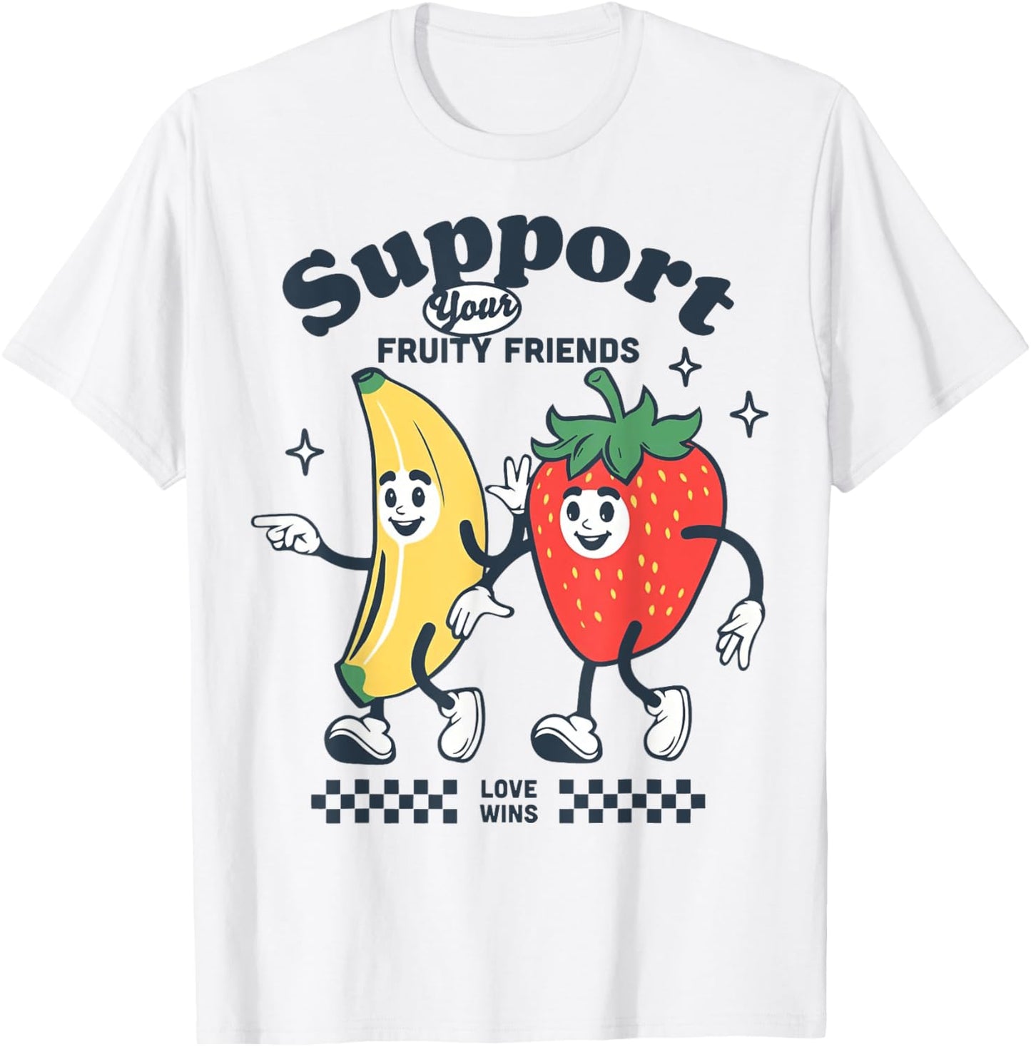 Support Your Fruity Friends Gay Pride Month LGBTQ Fruit Ally T-Shirt