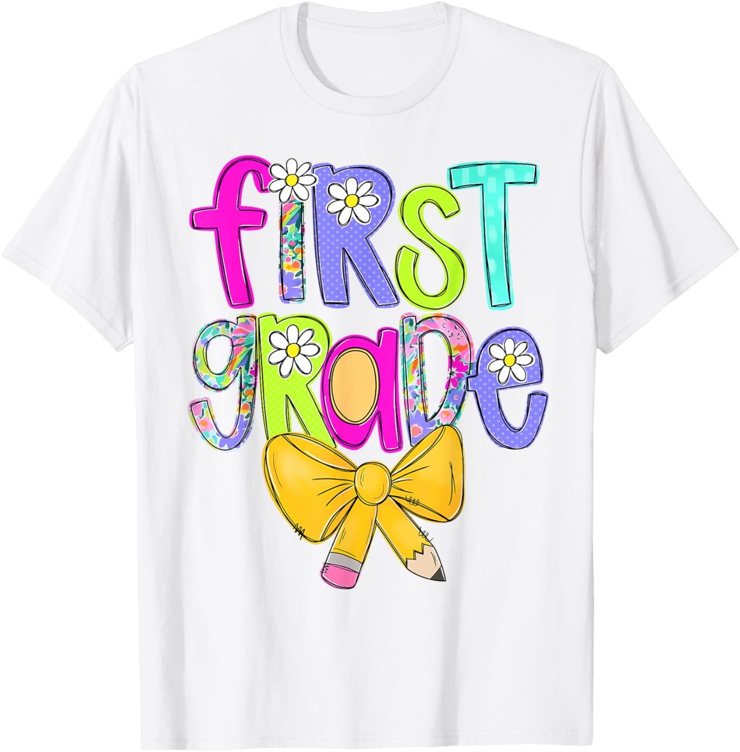 First Grade Coquette Bow First Day Back to School Tee by TeeBrew