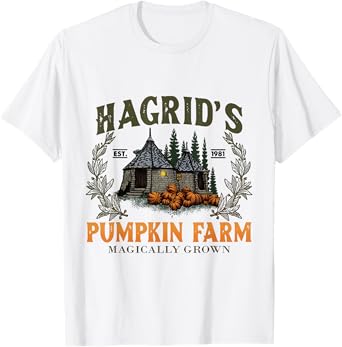 Hagrids Pumpkins Farm Grown Halloween Witch Spooky Season T-Shirt