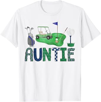 Auntie Of The Birthday Boy Hole in One Golf Sport Matching T-Shirt