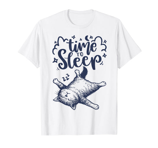 Time to Sleep Cute Sleeping Cat Nap Lover T-Shirt