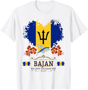 Barbados Flag Outfit Idea For Women & Novelty Bajan Roots T-Shirt