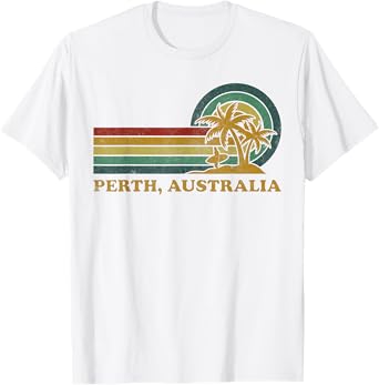 Perth Australia Beach Family Summer Vacation Palm Tree T-Shirt