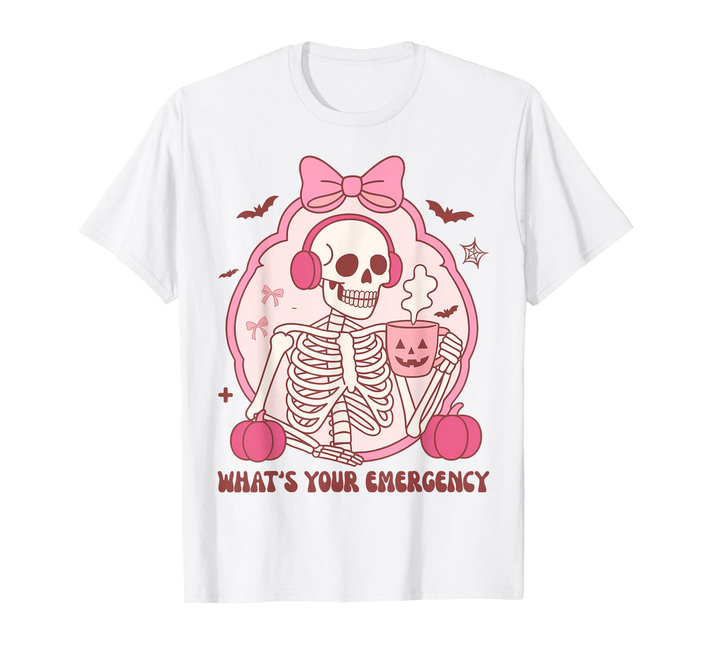 911 Dispatcher Halloween Skeleton What Your Emergency Bow T-Shirt