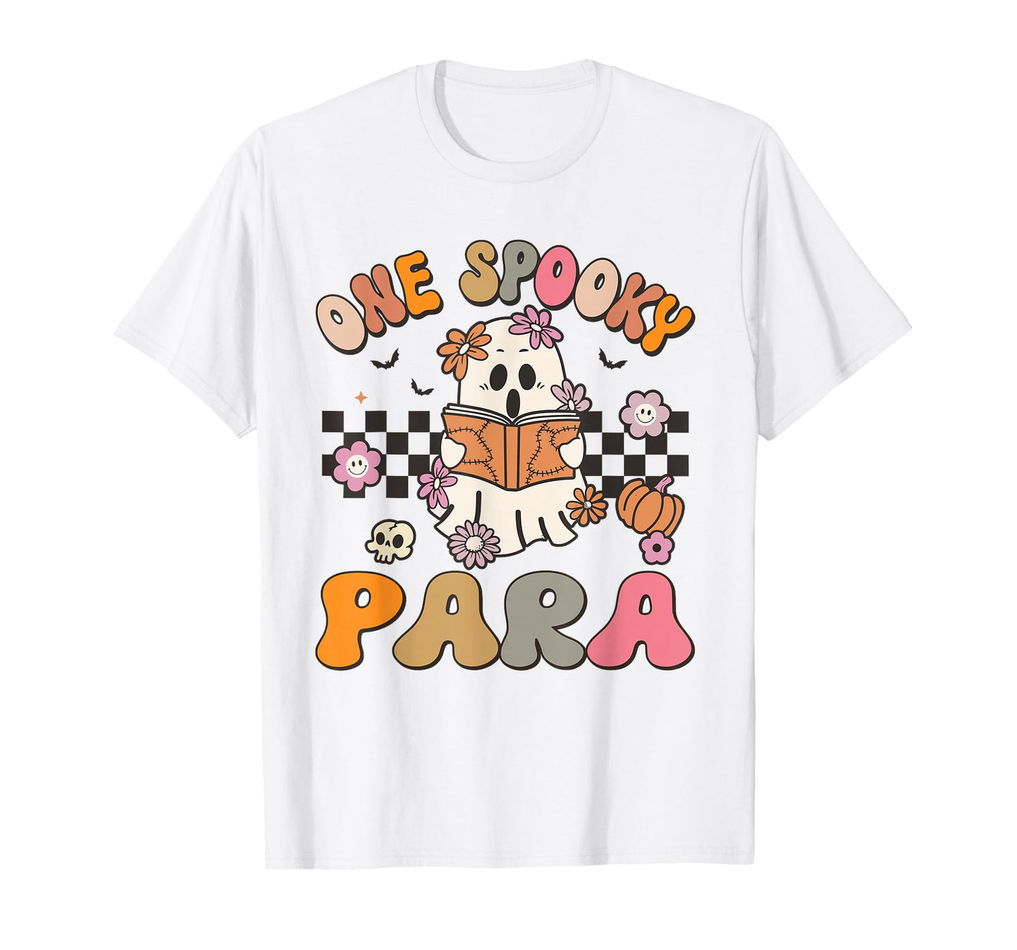 One Spooky Para Retro Ghost Halloween Spooky Season Womens T-Shirt